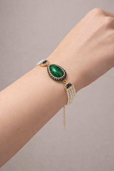 MGEStore Natural Drop Stone Look Pearl Bracelet Pearl Handmade Stylish Women'...