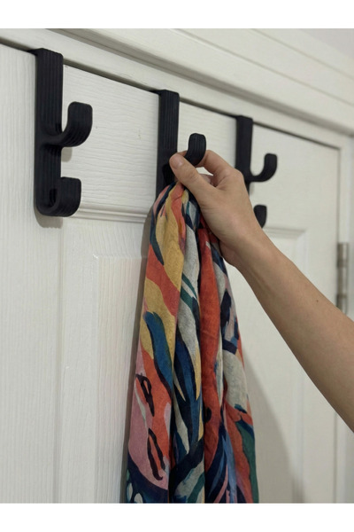 Home 3'lü Set Pratik Kapı Arkası Askısı | Montajsız Deliksiz Çift Kancalı Düz...