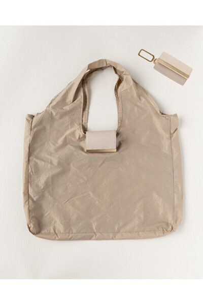 Rivina Pckt Fold Charmable Waterproof Charm Detail Foldable Tote Hand and Sho...