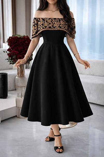 Othea Black luxury women's dress