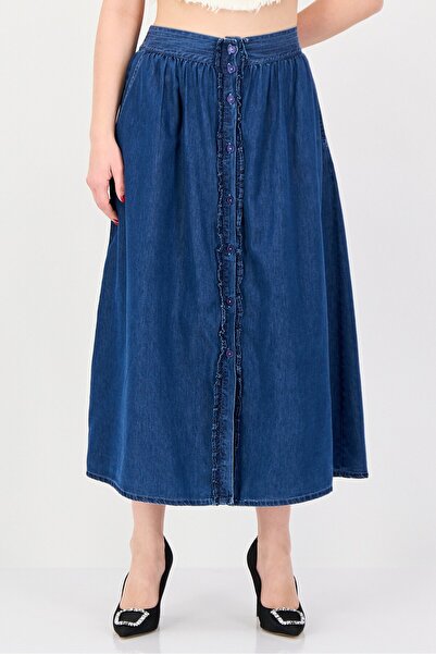 Great Plains Women Washed Maxi Skirts, Navy
