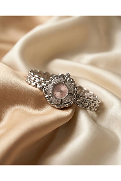 KLISHE Butik ساعة نسائية من الفولاذ بتصميم عتيق على شكل زهرة، ساعة يد أنيقة و...