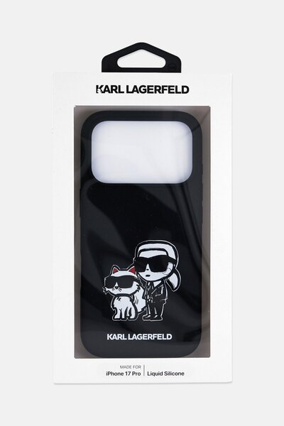 Karl Lagerfeld iPhone 17 Pro Liquid Silicone Karl And Choupette Sketch Mobile...