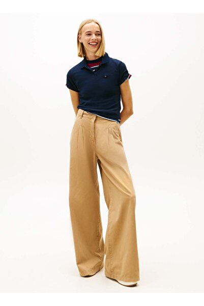 Tommy Jeans Nakışlı Lacivert Kadın Polo T-Shirt