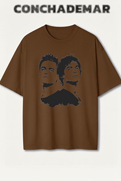 Vordevia The Vampire Diaries Salvatore Brothers Printed Premium Oversize Cott...