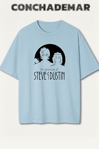 Vordevia Tricou din bumbac premium supradimensionat cu imprimeu Stranger Thin...