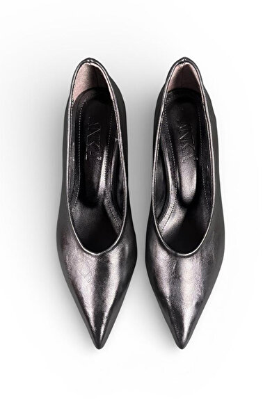 TrendyAnka Women's Matte Black 4 cm Low Short Heeled Pointed Toe Stylish Comf...