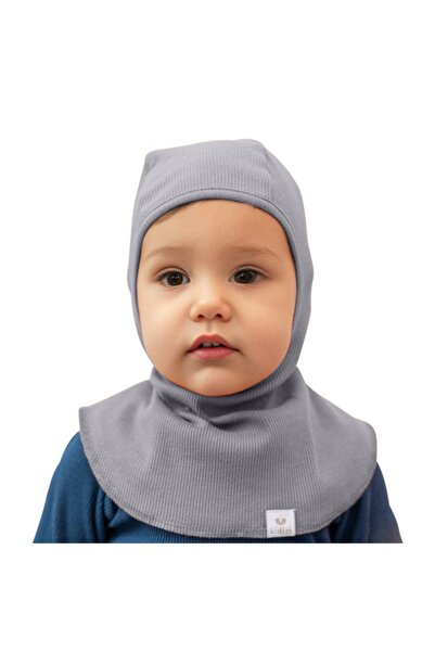 Kidizi Adjustable baby hood made of certified cotton, Grey 0-4 months