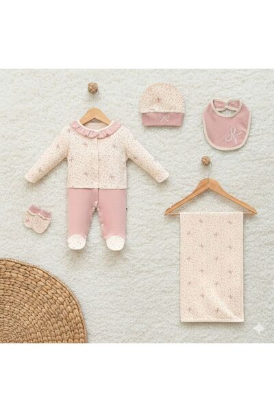 mandalinsbaby %100 PAMUKLU KIZ BEBEK 5'Lİ HASTANE ÇIKIŞI