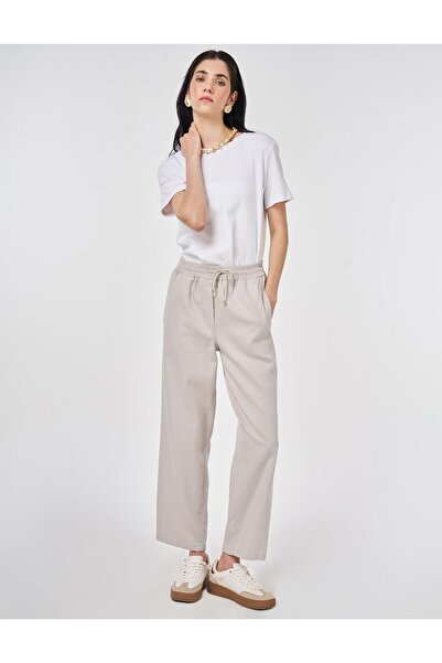 KYR Lace-Up Canvas Trousers Light Gray