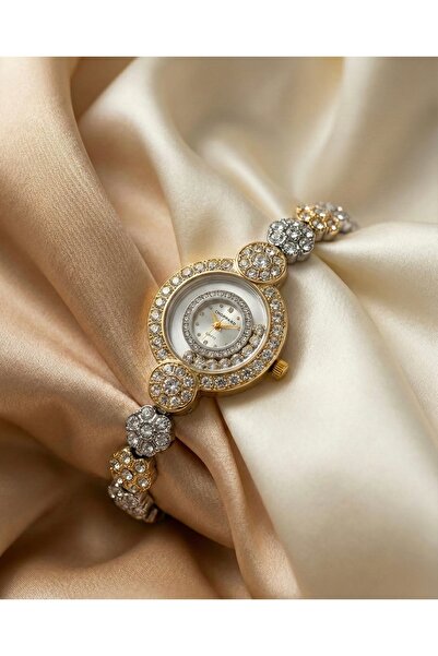 KLISHE Butik ساعة نسائية من الفولاذ مرصعة بالأحجار، طراز فاخر أنيق، موديل أني...