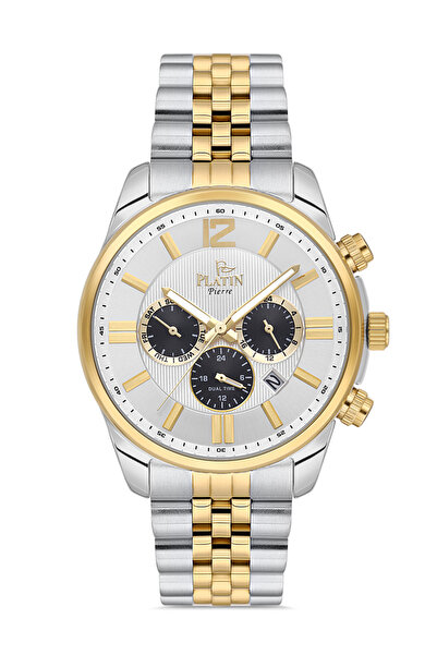 Platin Pierre ساعة يد رجالية من جوبيلي ستيل كوردون فونكشنز أكتيف طراز HDS-PL-...