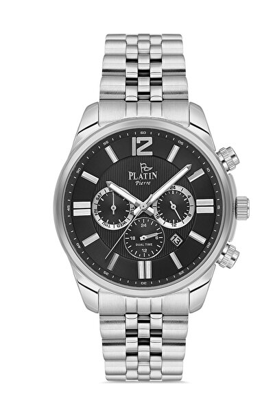 Platin Pierre ساعة يد رجالية من جوبيلي ستيل كوردون فونكشنز أكتيف طراز HDS-PL-...