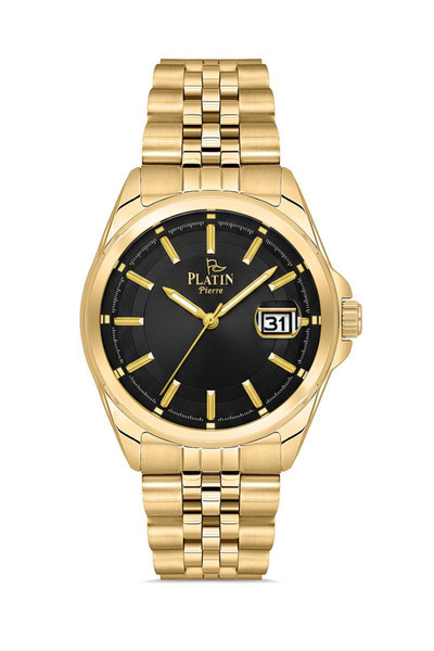 Platin Pierre Hds-Pl-1220Ga-B2 Steel Cord Calendar Men's Wristwatch