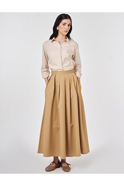Kayra Fustă plisată groasă Bej