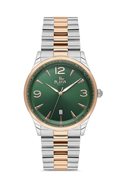 Platin Pierre Hds-Pl-1232Ga-E10 Steel Cord Calendar Men's Wristwatch