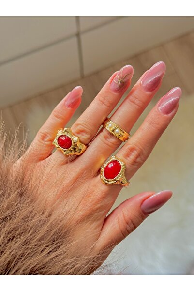 YOUES JEWELRY 3'LÜ ÇELİK YÜZÜK SETİ KADIN YÜZÜK SETİ