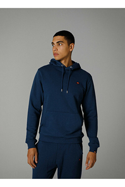 Ellesse EM279-NV Lacivert Kapüşonlu Normal Fit Erkek Sweatshirt