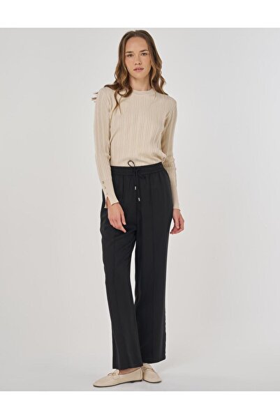 Kayra Grass Stitched Trousers Black