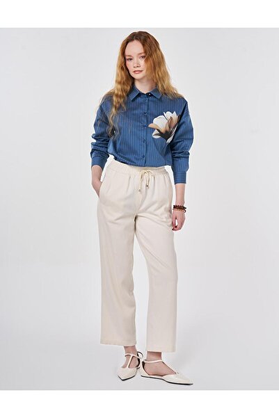 KYR Lace-Up Canvas Trousers Cream