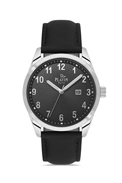 Platin Pierre Hds-Pl-1219Gb-J2 Leather Cord Calendar Men's Wristwatch