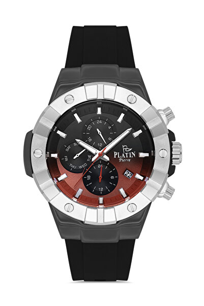 Platin Pierre Hds-Pl-1079Ga-J8 Silicone Cord Functions Active Men's Wristwatch