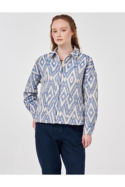 KYR Jachetă cu model geometric Indigo