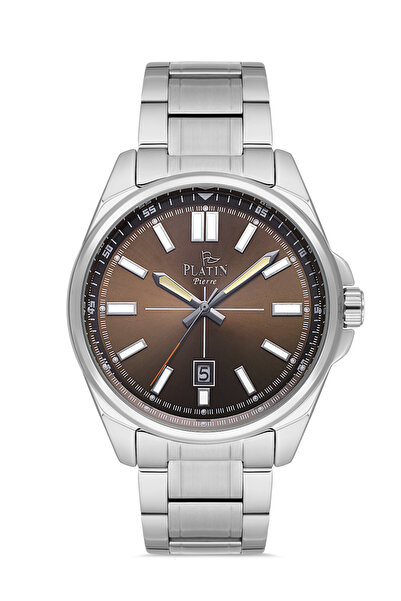 Platin Pierre Hds-pl-1223ga-a6 men's steel band calendar wristwatch