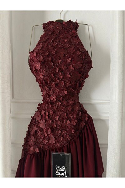 Rahibhdresses Midi evening dress with prominent bodice and flared chiffon skirt