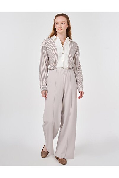 KYR Cima Stitched Rayon Trousers Light Gray