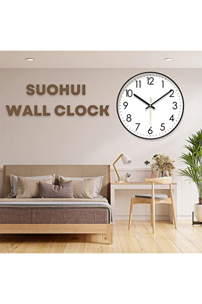 Generic Wall Clock 12In Silent Non Ticking Round Wall Clocks Quality Quartz B...