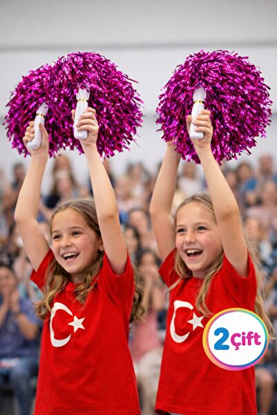 TOYFEST PonPon Металічний Блискучий Фуксія Фіолетовий Amigo з ручкою Міцний Л...