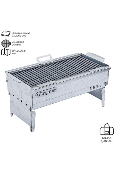 Genel Markalar Katlanabilir Ayaklı Portatif Mangal - Paslanmaz - Argeus - Büy...