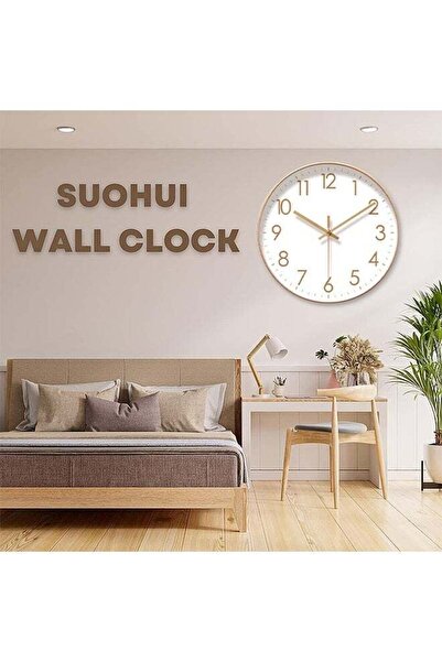 Generic Wall Clock 12In Silent Non Ticking Round Wall Clocks Quality Quartz B...