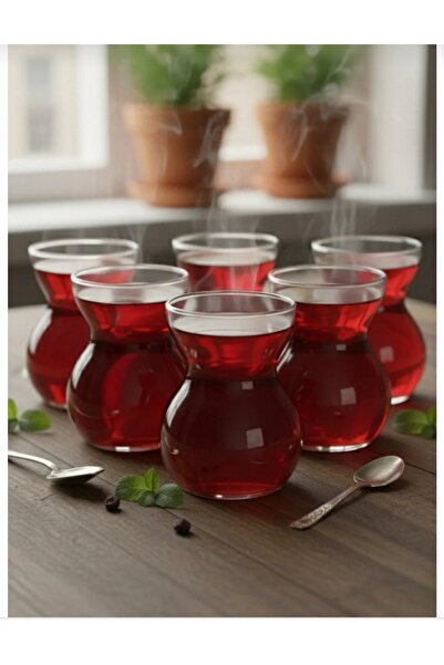 b11 Luxury glass teacup with saucer – elegant Turkish design