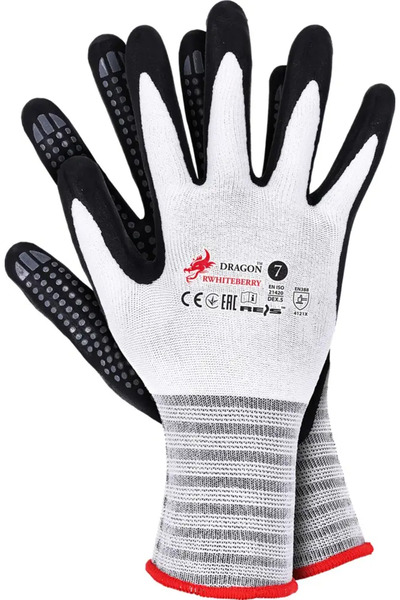 Reis Protective gloves with nitrile foam, REIS, RWHITEBBERRY, abrasion resist...