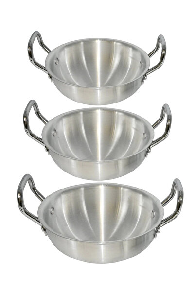 shine Aluminum pot and pan set consisting of 3 pots with two handles, diamete...
