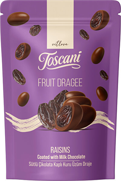 vit'love toscani توسكاني دراجيه العنب المغطى بشوكولاتة الحليب