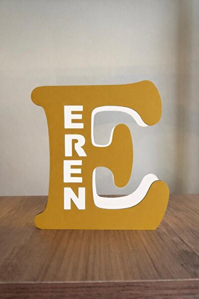 Runc Design Kişiye Özel İsimli LED Işıklı Ahşap Harf Lamba – Baş Harf Tasarım...