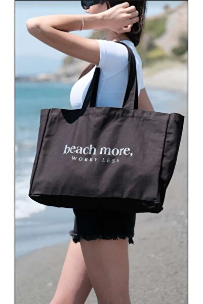 sylar Canvas Beach Bag, Shoulder Bag Black