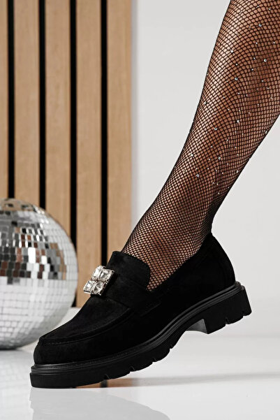 Zaira Women's black casual shoes made of eco-leather suede Zina #24282 - 40