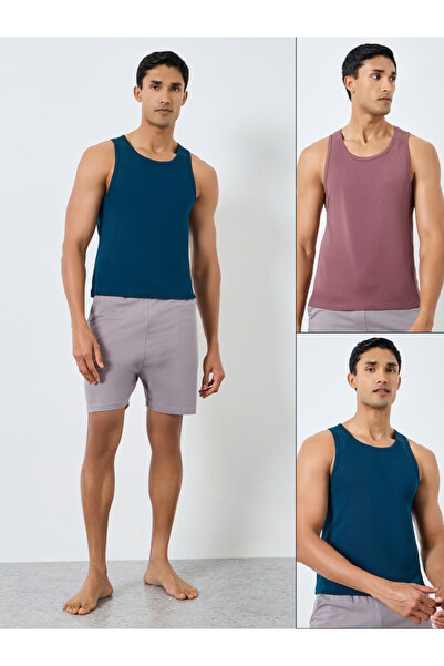 Styli Pack of 2 - Men Cotton Ribbed Vest