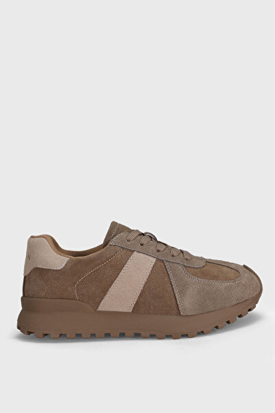 Lufian Genuine Suede Women's Camel Thick Sole Casual Sneaker Shoes