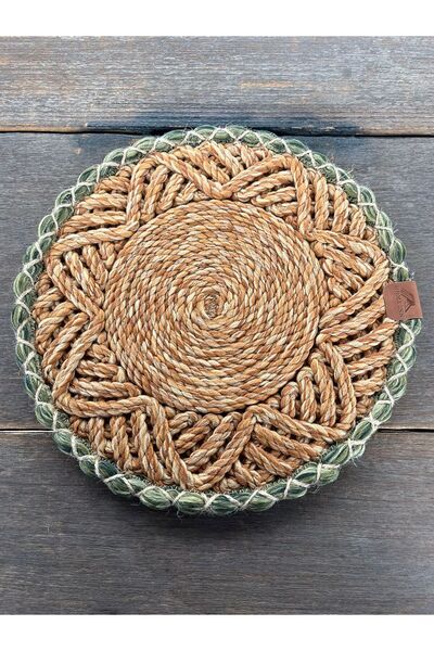 home inn Jute Rope Supla 33 cm Hand Knitted Wicker American Service Boho Design