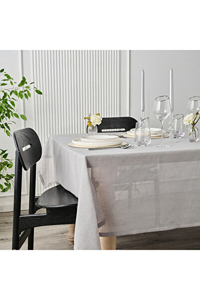 Karaca Home Christina Keten Görünümlü Masa Örtüsü 140X200 cm Gri