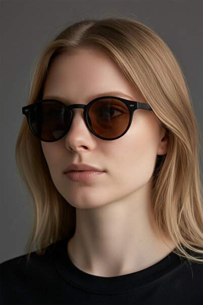 De Valentini Round Model Bone Unisex Sunglasses