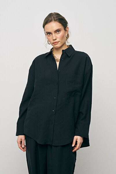 Orfeo Negro Women's Lyocell Luxe Silky Solid Color Basic Shirt