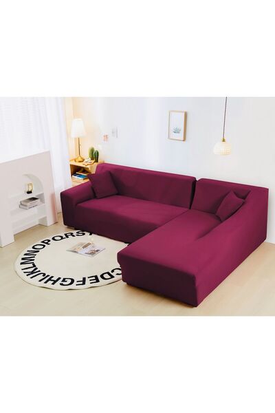 ANATOLIATEKSTILE Elastic Corner Sofa Cover M+L, L(180*230)+M(145*200) with el...