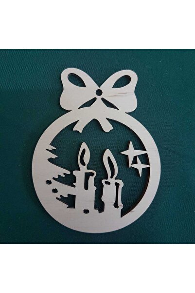 Amco Christmas bauble with candle pattern 70 x 80 x 3 mm