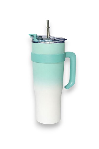 Otto 1200 ml Stainless Steel Thermal Mug with Handle, Steel Straw and Leakpro...